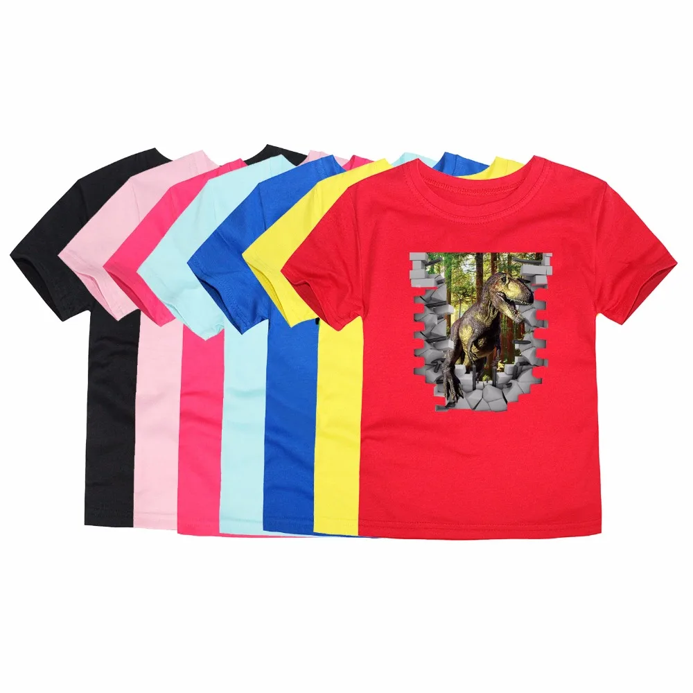 

Boy T Shirts for Children Cotton Summer Jurassic World Dinosaurs T-Shirts for Girl Short Sleeve Tops Tees 2-14 Y Kids Tops