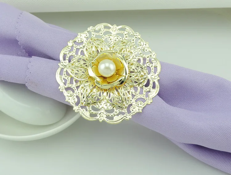 

10PCS Hotel Table Set Antique Patterned Metal Napkin Napkin Ring Napkin Towel Towel Circle