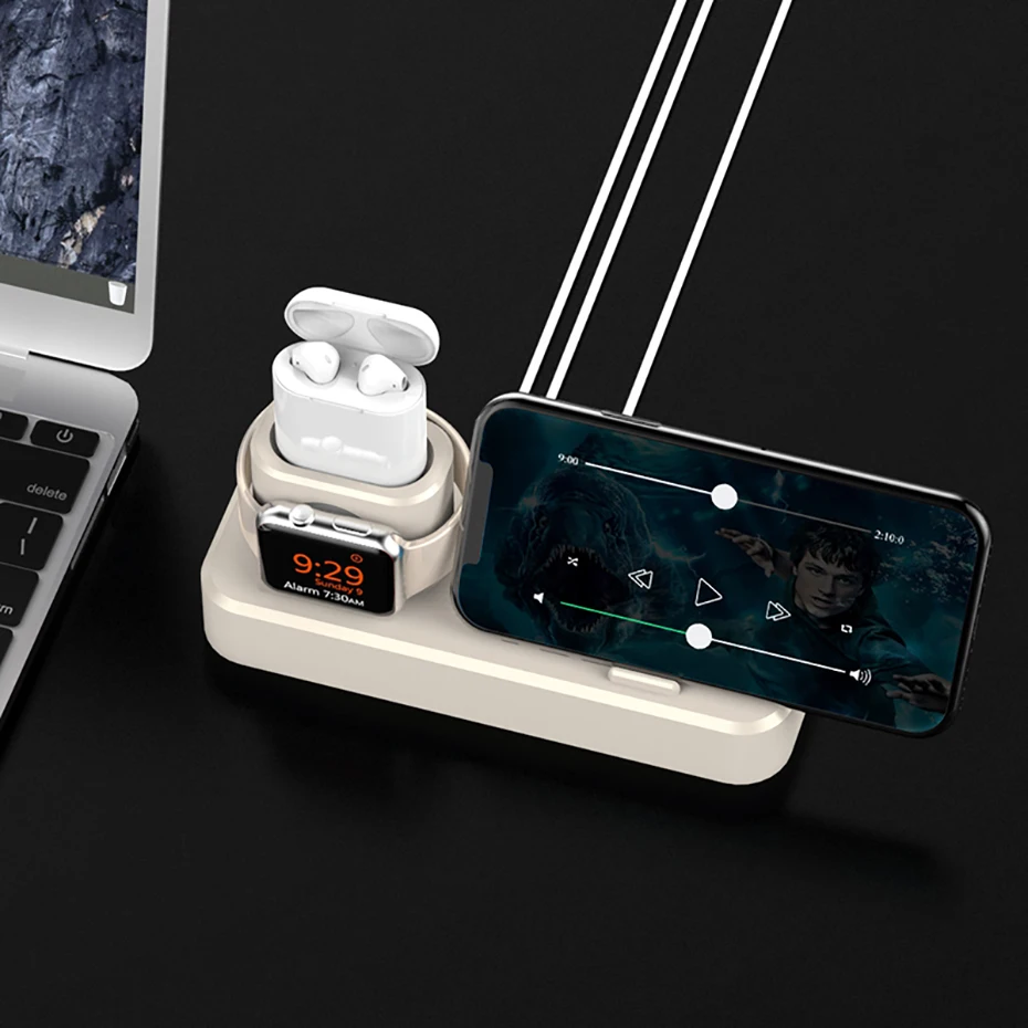 Silicone Charge Stand For Iphone X Iphone 8 Iphone 7 Desk Night Stand Dock Station For Apple Watch All Series Airpods Holder (3)