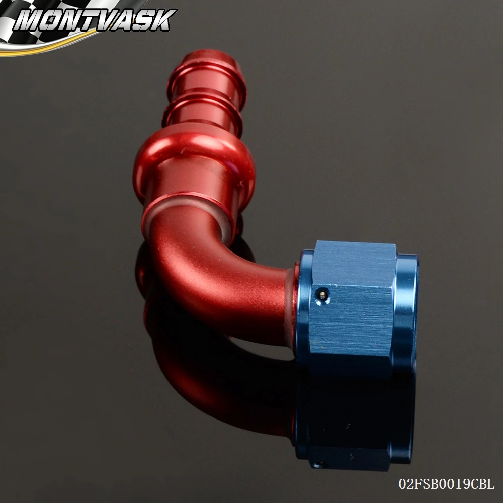 Free Shipping AN12 AN 12 12 AN 90 Degree Oil Fuel Push On Aluminum Hose