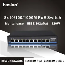 Гигабитный 10 портовый коммутатор Poe поддержка IEEE802.3af/at IP камер и Беспроводной AP 10/100/1000 Мбит/с 48V стандартный сетевой коммутатор