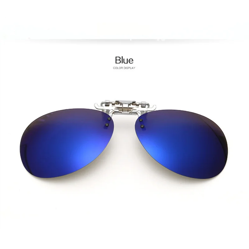 Blue Калейдоскоп очки Пилот поляризованных солнцезащитных очков Для мужчин клип на солнцезащитные очки Флип близорукость очки Ночное видение очки - Цвет линз: Blue