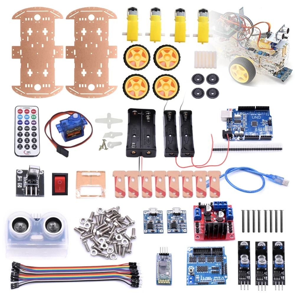 DIY Мини умный робот автомобиль 4WD обучения стартовый набор для Arduino робот образование программируемый робот