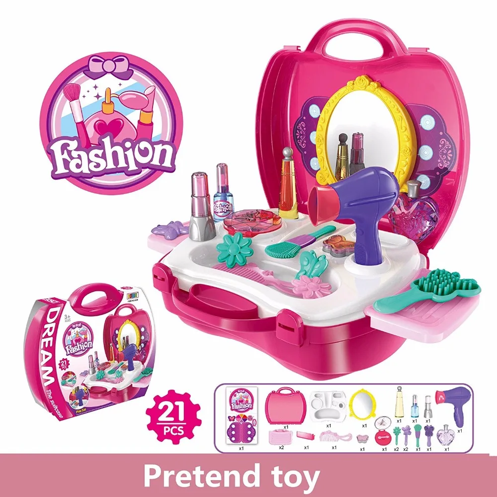 Dressing Table Pretend Play Set Comb Hair Dryer Hairwork Learning Play Toy