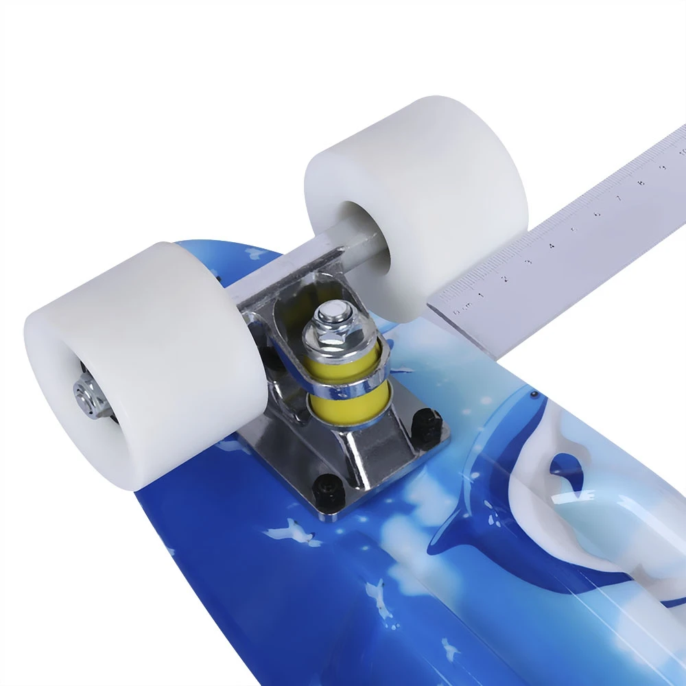 Скейтборд Longboard 22 дюймов Дельфин Шаблон четырехколесный длинный скейт доска PP пластиковая колода алюминиевый Автопогрузчик из сплава дропшиппинг