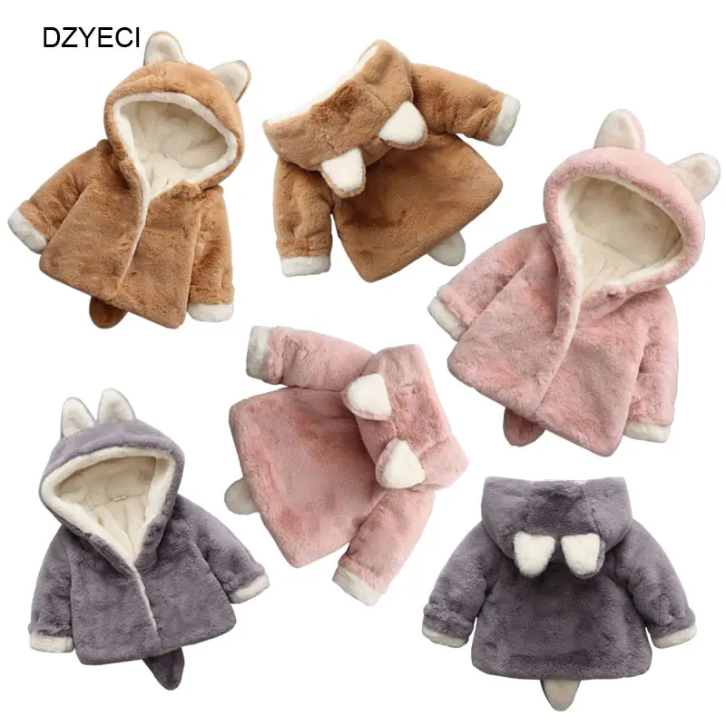 

DZYECI Animal Hooded Coat For Christmas Costume Fall Winter Kid Warm Jacket With Ears Children Outwear Boutique 1 2 3 4 Year