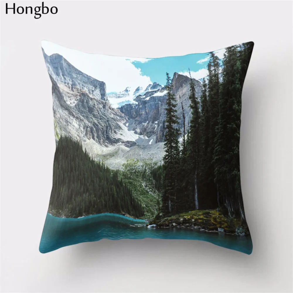Hongbo 1 шт. цветной чехол для подушки из полиэстера с изображением горного леса|cushion