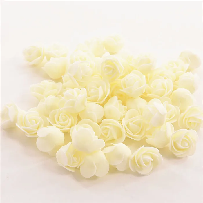 20 шт, 3 см, искусственные розы в виде головы розы, для свадебного украшения дома, сделай сам, венок, скрапбукинг, ремесло, черные, серые искусственные цветы - Цвет: A12 Milk White