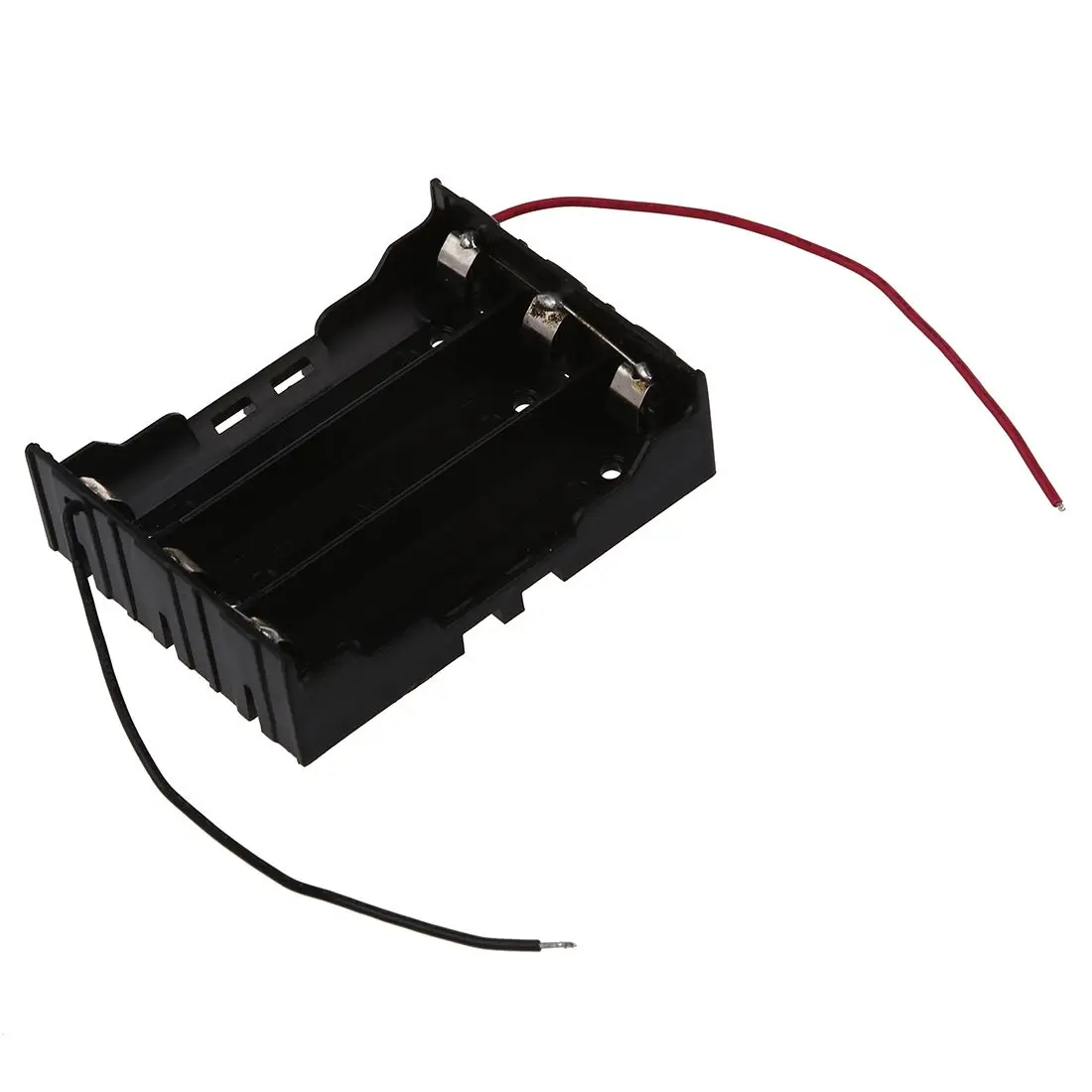 

Black plastic 3 slots 2-core 3 x 3.7V 18650 battery holder container