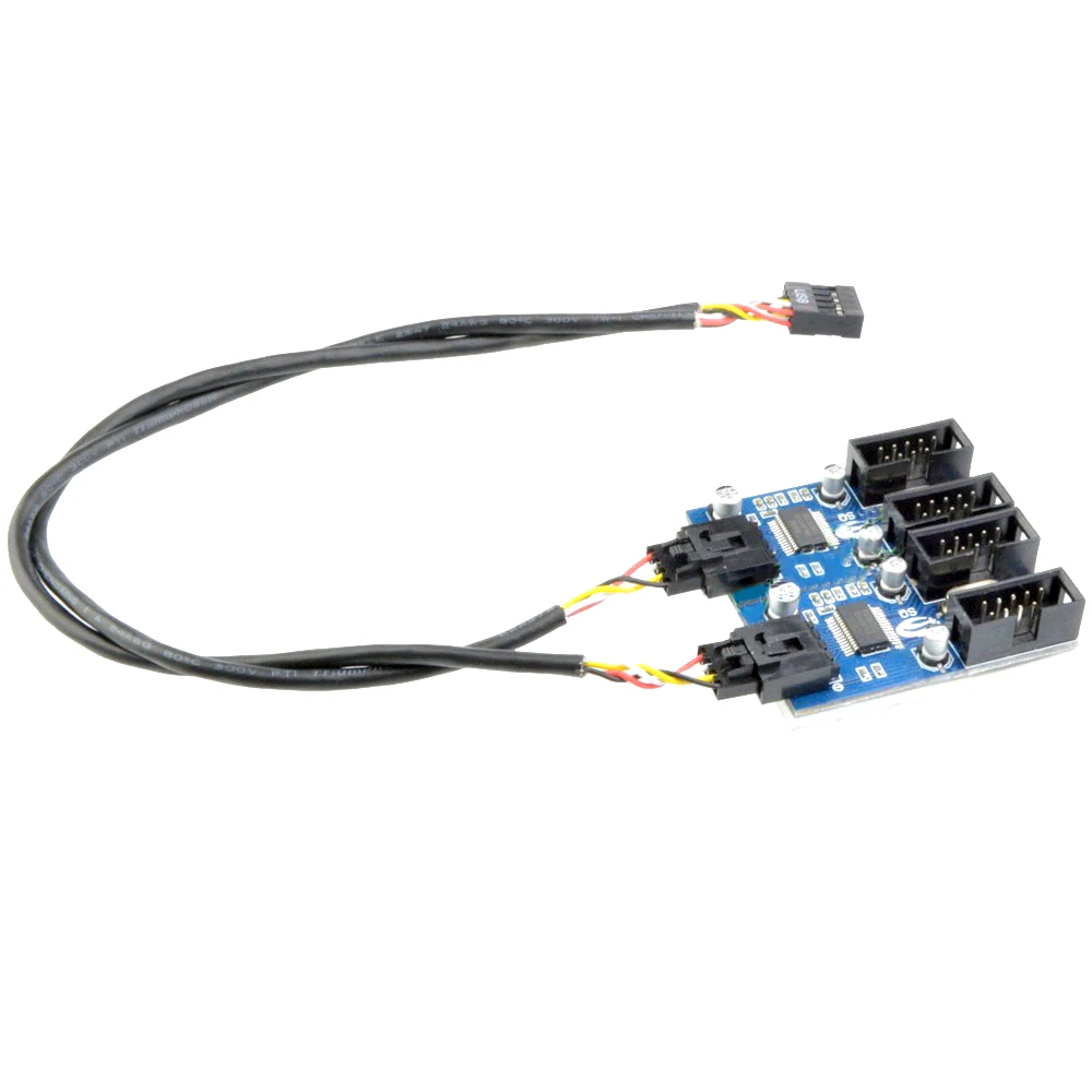 PC case internal 9pin USB 1 to 2 Splitter chipset Enhanced version extender