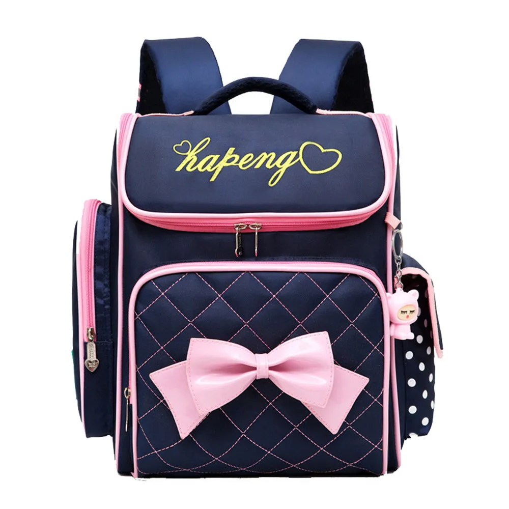 Ортопедический рюкзак для девочек, школьные сумки на молнии, детская школьная сумка, милый детский Ранец, школьная сумка для девочек - Цвет: deep blue