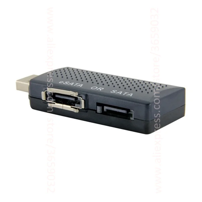 Портативный внешний USB для eSATA SATA последовательный мост двухпортовый адаптер