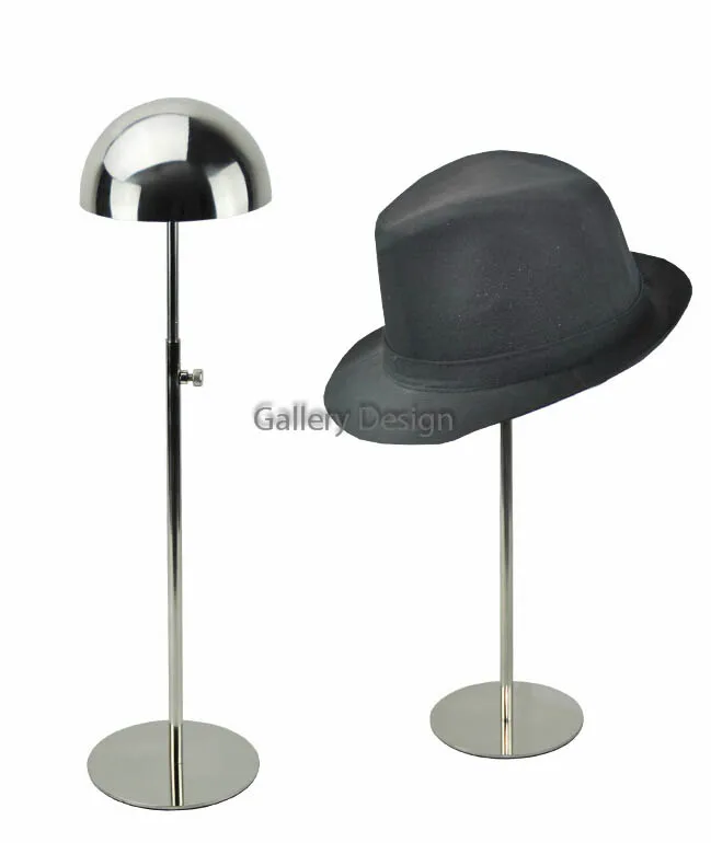 cheap Stainless Steel wig cap holder stand rack Metal Hat Display Rack Stand With Half Dome Hat Hanger Cap Hat Holder rack