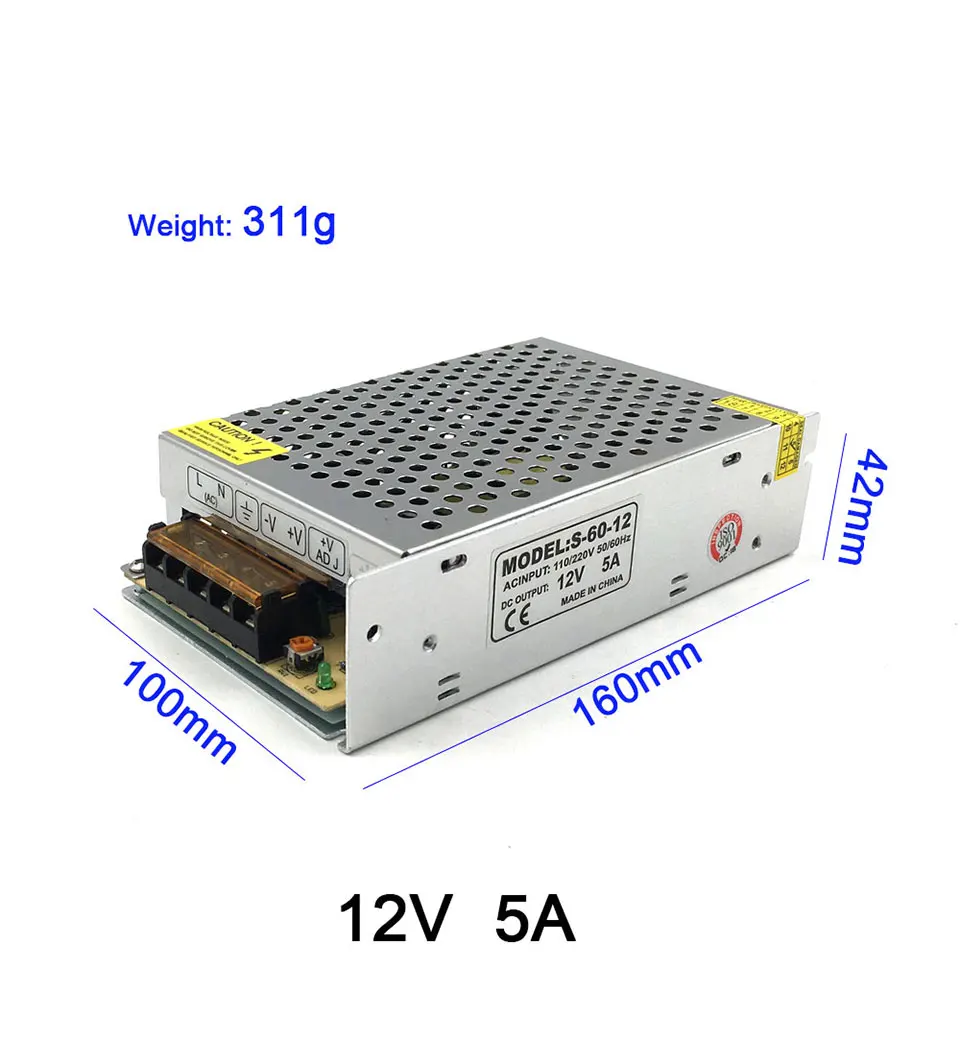 AC/DC 12 В 1A 2A 3A 4A 5A 6A 8A 10A 12A трансформатор переключатель питания 10 Вт 15 Вт 20 Вт 50 Вт 100 Вт 120 Вт Светодиодный драйвер для светодиодных лент