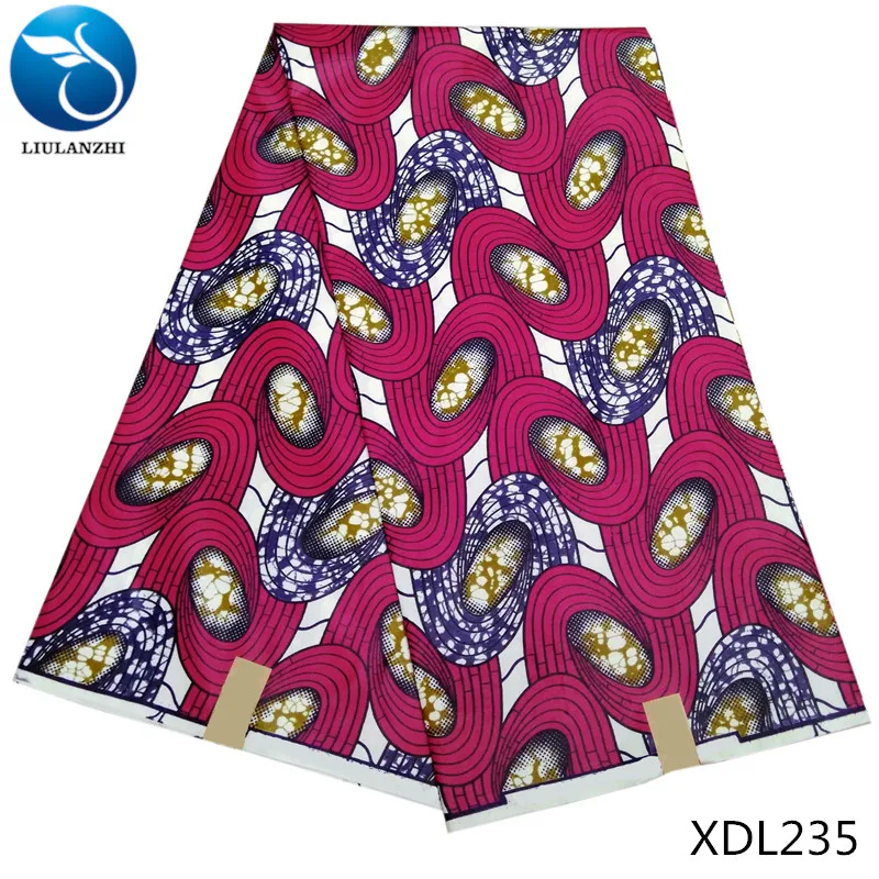 LIULANZHI(6 ярдов/партия) африканские восковые ткани новейший дизайн полиэстер батик ткань горячая Распродажа Анкара воск настоящая ткань XDL234-XDL249 - Цвет: XDL235
