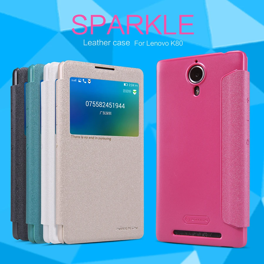 

For Lenovo K80 P90 phone cases Nillkin Sparkle case for Lenovo K80 mobile phone cover for Lenovo P90 protective case
