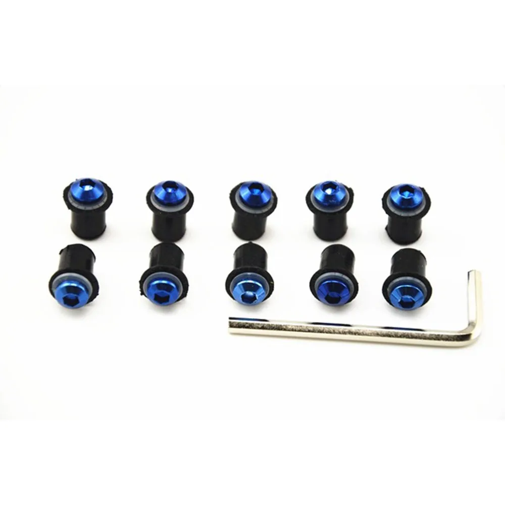 

Front Screws for Suzuki GSXR1300 Hayabusa 1997 1998 1999 97 98 99 Sportbike Windshield Bolts 10 Pieces CNC Aluminum M5 Screws