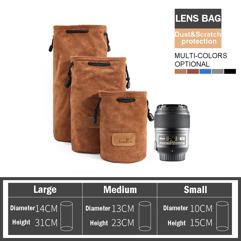 

Camera Storage Bags Multi-spec Camera Lens Pouch Bag Cloth Drawstring DSLR Camera Cases Bag for Canon Nikon Sony Pentax FUJIFILM