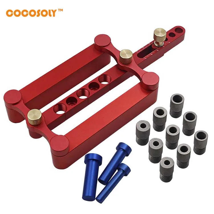 

Cocosoly 6mm 8mm 10mm Self Centering Dowelling Jig Set Metric Dowel Drilling Hand Tools Set Power Woodworking Tools