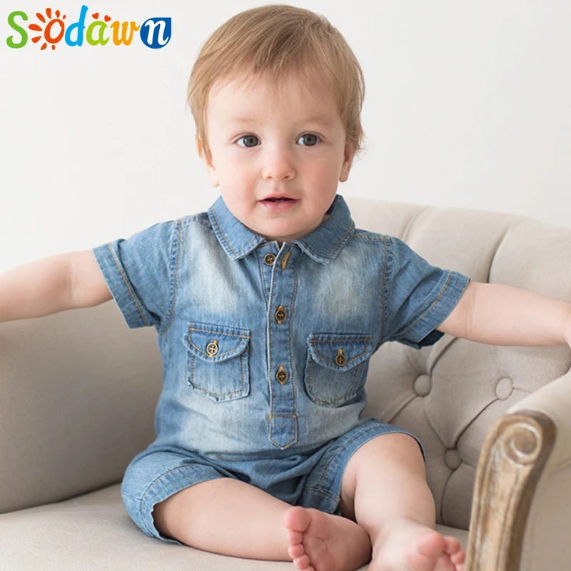 Sodawn Summer New Arrival Denium font b Baby b font Boys Clothing Fashion Design Lovely Romper