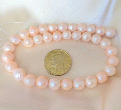 

Free shipping >>@ > Pink Off-Round Natural Freshwater Pearls Loose Beads 15''