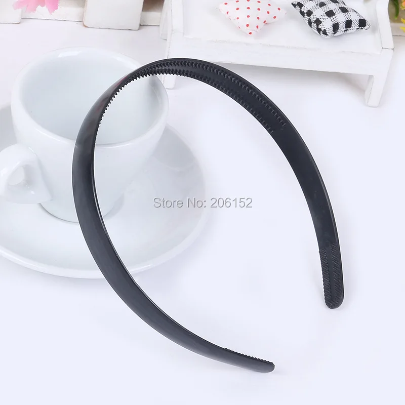 40pcs 15mm ABS Black White Plain Plastic Headband with Teeth Lady DIY Resin Hairband Hair Hoop Hair Accessories Headwear