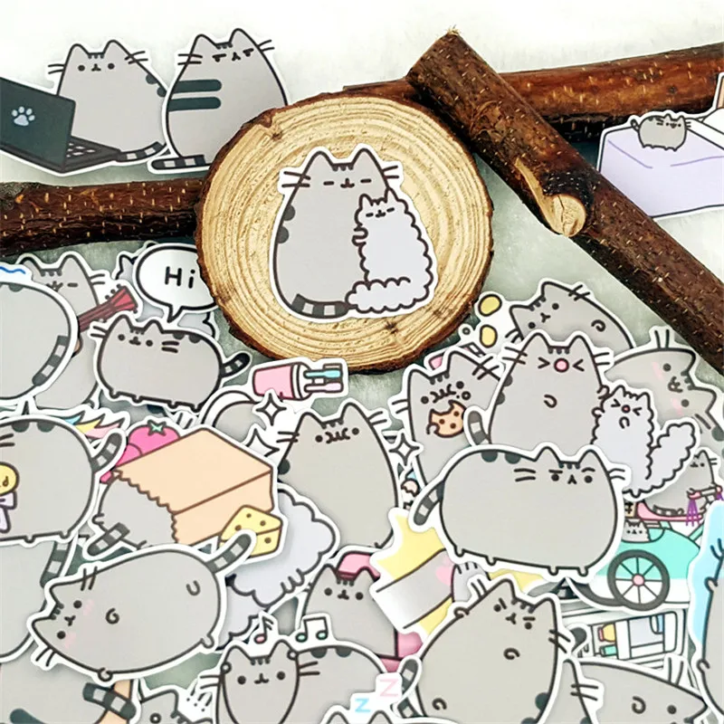 Vente 40 pcs Mignon chaton Autocollant Pour Bagages À Roulettes Téléphone Portable Moto Vélo Mur Guitare Autocollants DIY Scrapbooking