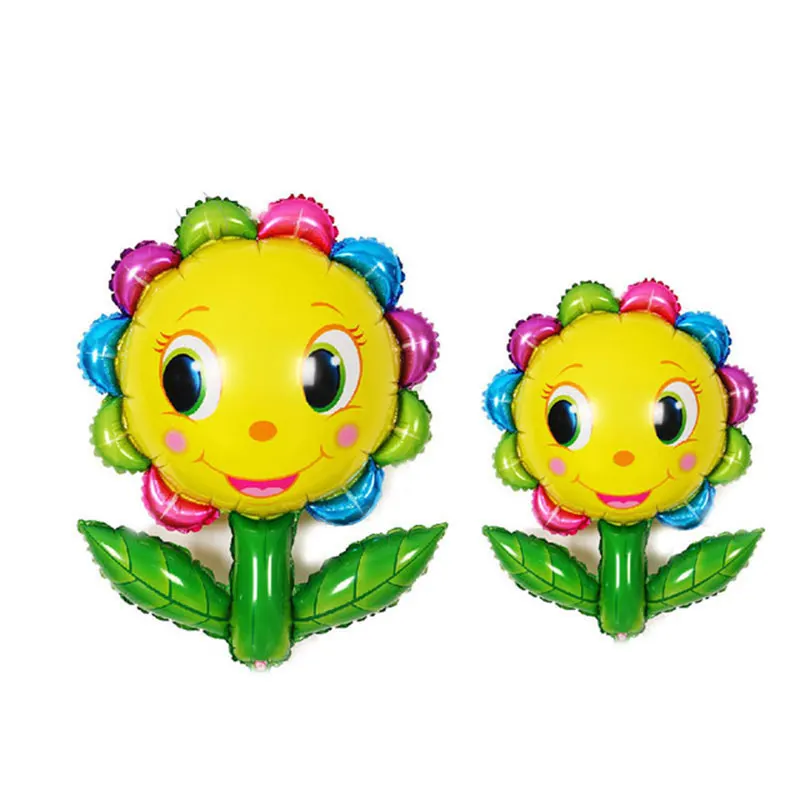 

Lovely 1pcs Large Size 90*66cm Sun Smiley Flower Helium foil balloon Children's Birthday Party Wedding Decor Supplies Globos