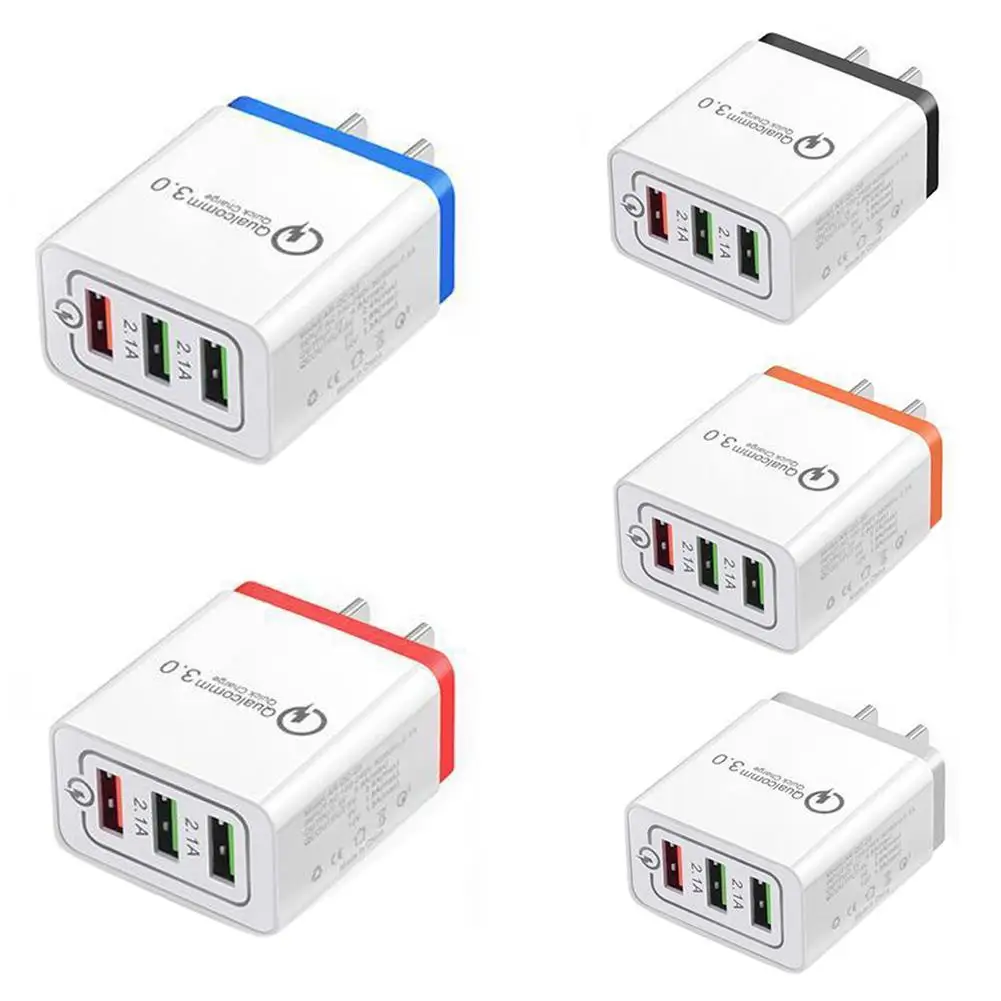 

HOT QC3.0 Travel Wall Charger Universal Quick Charge 3-Port USB Phone Power Adapter