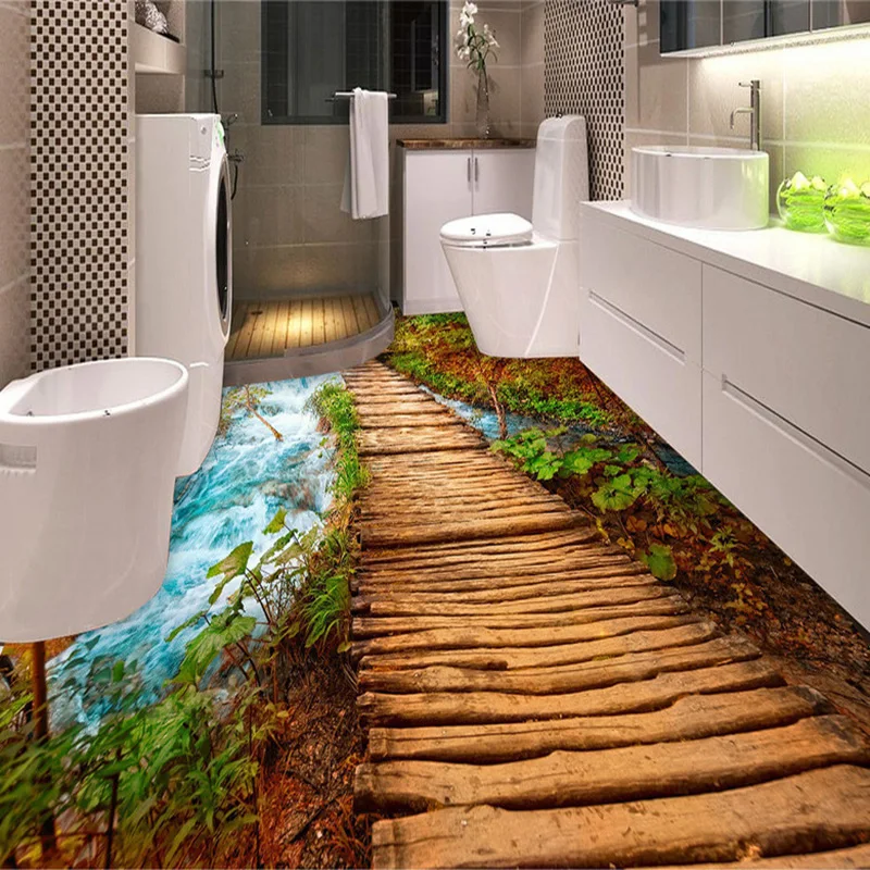 ENCOFT Adesivi per Piastrelle Pavimento in PVC Impermeabile Piastrelle per Pavimenti Autoadesivi Rotolo Piastrelle Adesive Pavimento Bagno Cucina Camera da Letto Stile Lanterna Blu 20x300cm
