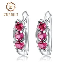 GEM'S BALLET 1.57Ct натуральный родолит гранат драгоценный камень серьги 925 пробы серебряные свадебные серьги гвоздики для женщин хорошее ювелирное изделие