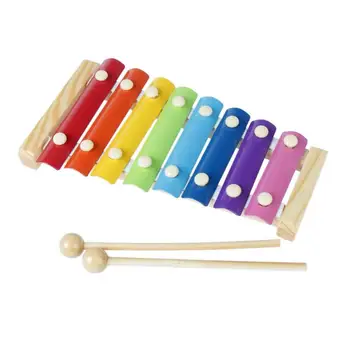 

8 Scales Rainbow Colorful Xylophone Children's Musical Instruments Set Cute Kid Baby Educational Developmental Wooden Toys Gift