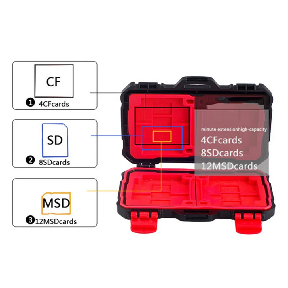 Чехол для держателя карты памяти для 4 шт. CF карты SDXC MSPD XD 12 TF T-Flash коробка для хранения Защитный Чехол Водонепроницаемый Анти-шок