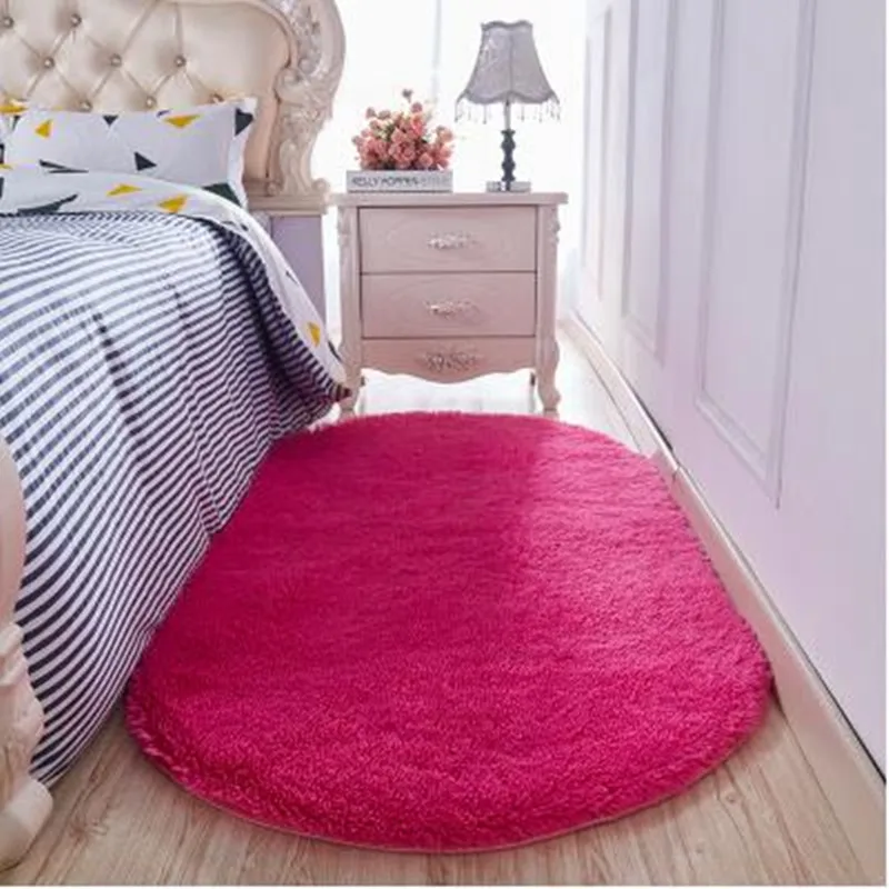 Thickened Cute Warm Oval Carpet Round Cushion Living Room Bedroom