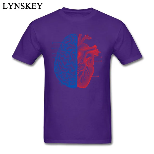Novelty Design Heart And Brain T shirt 