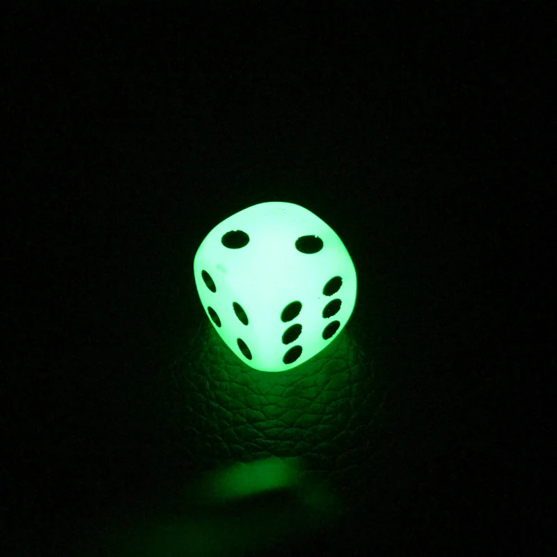 Yernea 6Pcs/Lot 16mm Luminous Dice Rounded Corner Drinking Glowing Dice Nightclub Bars Dedicated Entertainment game dice dice set