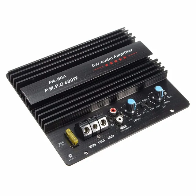 Special Offers 12V Mono 600W High Power Car Audio Amplifier PA-60A Fashion Wire Drawing Powerful Bass Subwoofers Amplifier With 20A Fuse