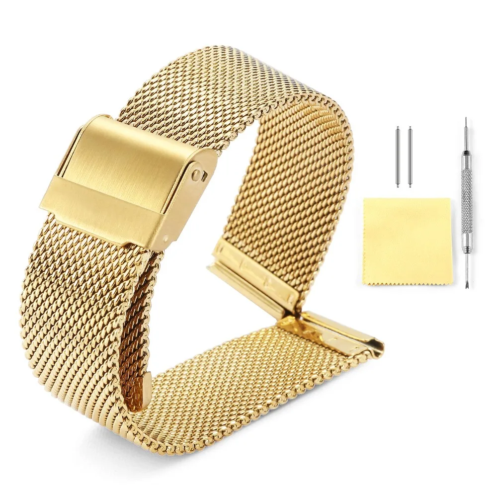 

2019 New Elegant Milanese Loop Watch Strap 12mm 14mm 15mm 16mm 18mm 20mm 22mm Luxury Style Comfortable Wrist Watch Band Unisex