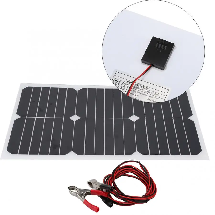 Открытый Портативный 18V 20W Sunpower чип солнечная панель ПЭТ ламинирование с 4 рамками