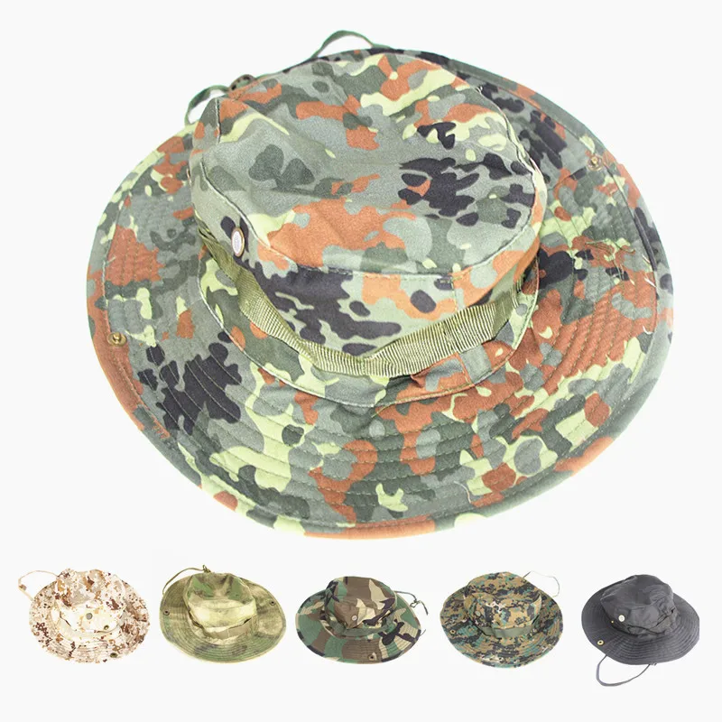 

Hunting Military Bonnie Hats Men Women Sports Camouflage Climbing Camping Fishing Hat Travel Adjustable Cotton Fisherman Hats