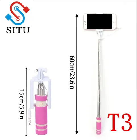 

SITU Color Patchwork Mini Portable Wire Control Selfie Stick For Mobile Cell Phone