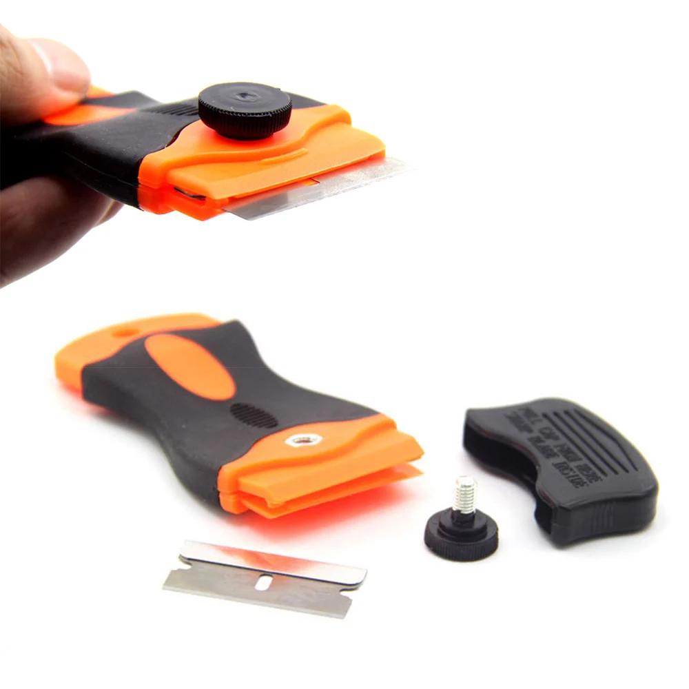 ABN Razor Blade Scraper 4-Piece Tool Set PLUS Replacement Blades Glass Car Windshield Window Adhesive Decal Remover ABN Razor Blade Scraper 4-Piece Tool Set PLUS Replacement Blades Glass Car Windshield Window Adhesive Decal Remover