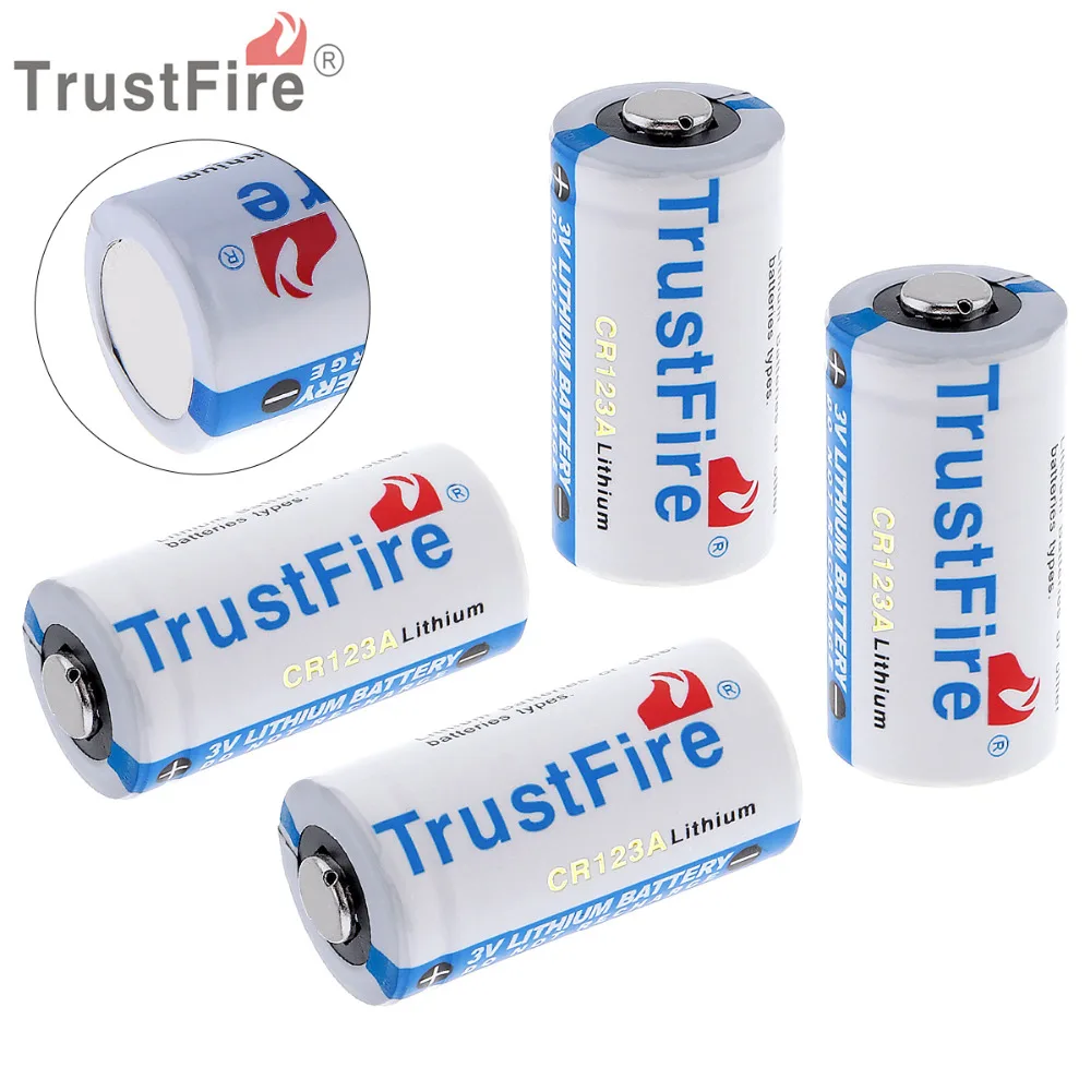 

4pcs TrustFire 3V 16340 CR123A Battery 1400mAh Real Capacity Lithium Battery for LED Flashlight Headlamp Camera