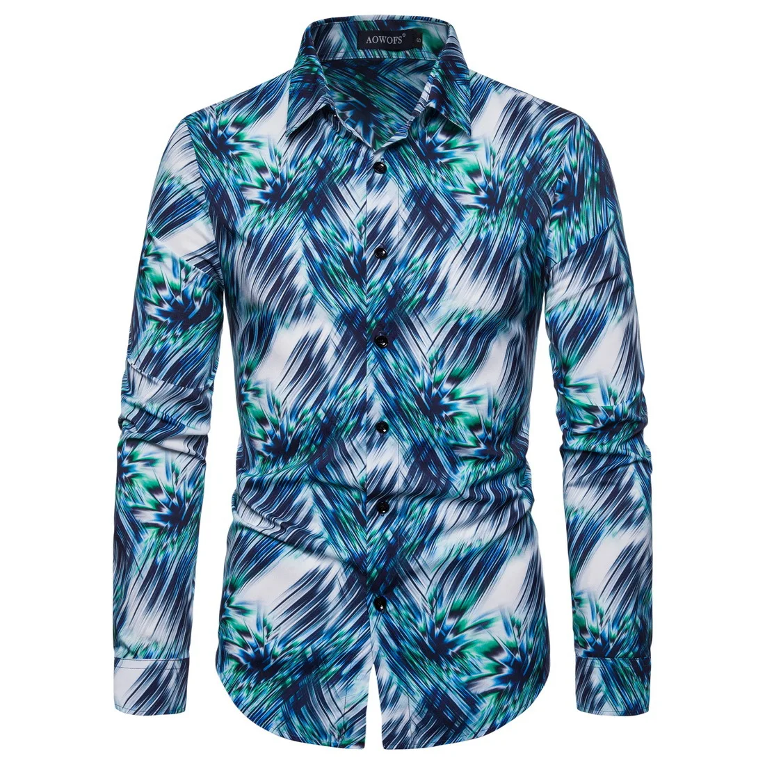 

YS051 Men's Autumn Clothing New Fashion Casual Cardigan Long Sleeve Digital Printing Shirt