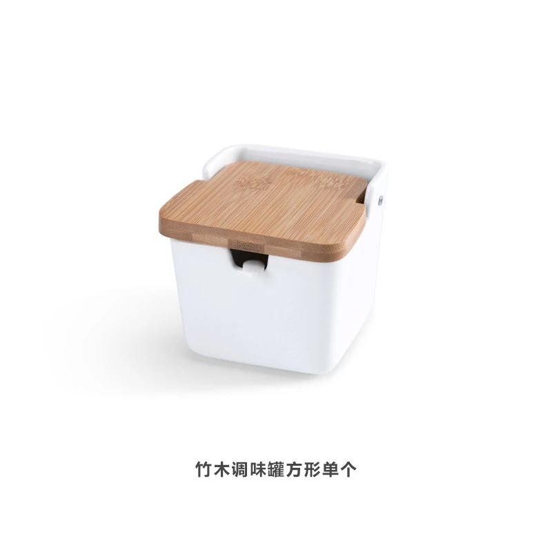 Японский стиль, керамические банки, Креативные кухонные бамбуковые крышки, коробка для приправ, многофункциональные термостойкие контейнеры для бутылок для специй - Цвет: 1