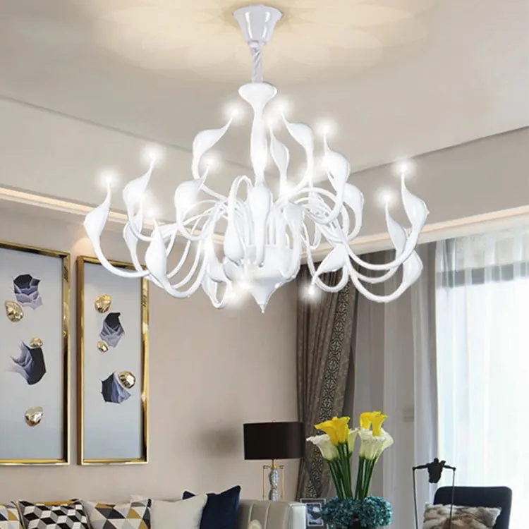 

Nordic atmosphere Swan lamp led ceiling light minimalist modern living room dining room chandelier creative personality iron art