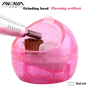 

ANGNYA Nail Art Drill Grinding Head Deep Cleaning Brush Portable Cleaner Manicure Tool for Nail Dust Brusher Cleaning Drills