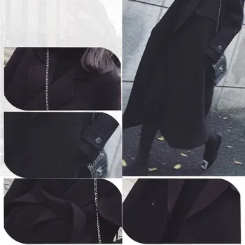 

Women Autumn Winter Lapel Long Sleeve Longline Coat Slim Fit Long Coat MSJ99