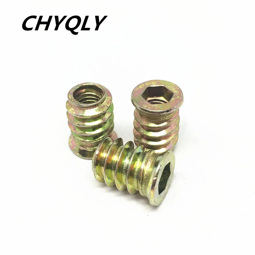 20pcs M6 M8 10 Inside and Outside Teeth Embedded Alloy Hex Nut Wood Furniture Trapezoidal Nuts | Обустройство дома