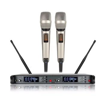 

Bolymic dual channels wireless microphone system uhf professional microphone cordless music For karaoke school churches